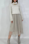 Women's Casual High-neck Gauze Splicing Knitted Dress