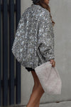 Women's Casual Solid Color Sequined Jacket