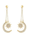 Six Pointed Star Moon Earrings