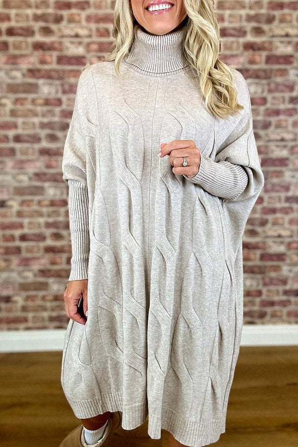 Women's High Collar Long Sleeve Dress