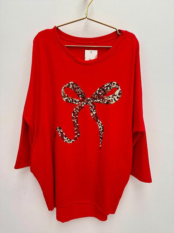 Women's Round Neck Sequined Christmas Casual Top