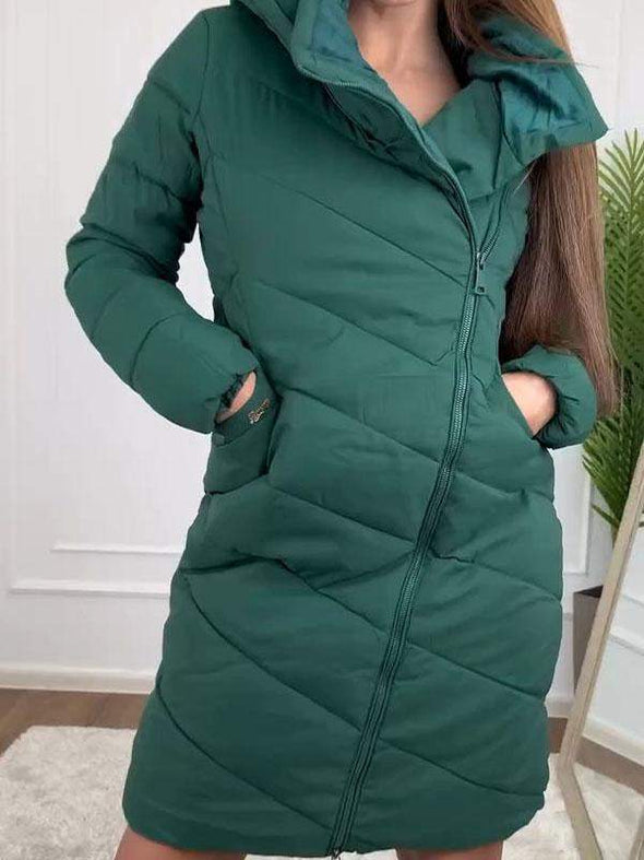 Women's Turtleneck Long Sleeve Hooded Long Coat