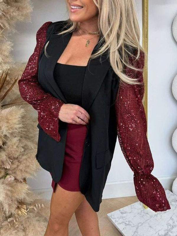 Women's Sequin Patchwork Blazer