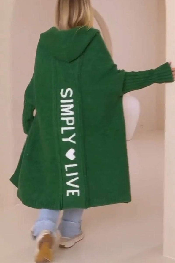 Women's Casual Solid Color Simple Love Letter Sweater