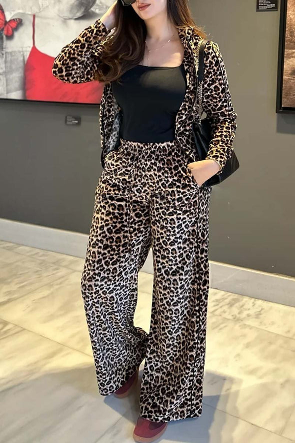 Women's Casual Animal Print Suit