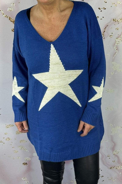 Women's Casual Star Long Sleeve Sweater