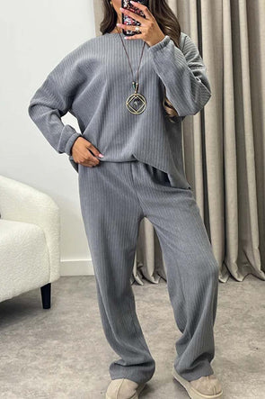 Women's casual solid color pit strip suit