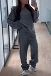 Women's casual solid color knitted sweater suit