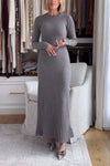 Women's casual solid color sweater dress