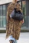 Women's fashionable leopard print long coat