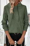 Women's Casual Solid Color Knitted Hooded Top