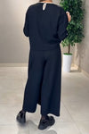 Women's casual contrasting striped hakama set