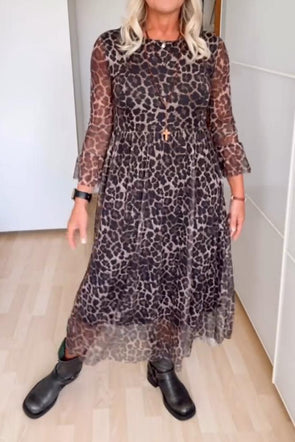 Women's Casual Flowing Leopard Print Dress