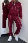 Women's casual sports half-zip sweatshirt suit