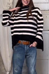 Women's Casual Striped Turtleneck Kweater