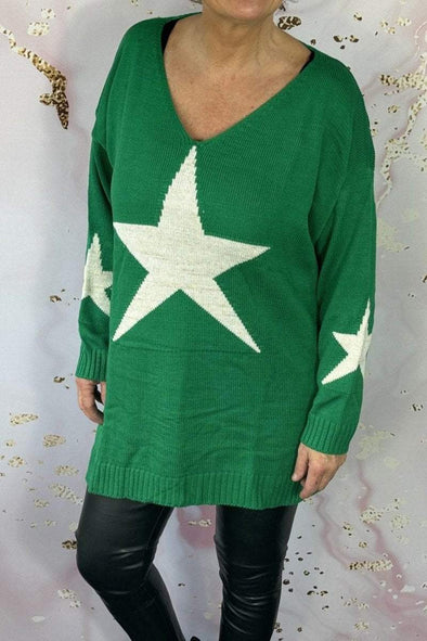 Women's Casual Star Long Sleeve Sweater