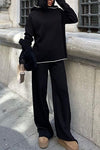 Women's Casual Hooded Contrast Trim Suit