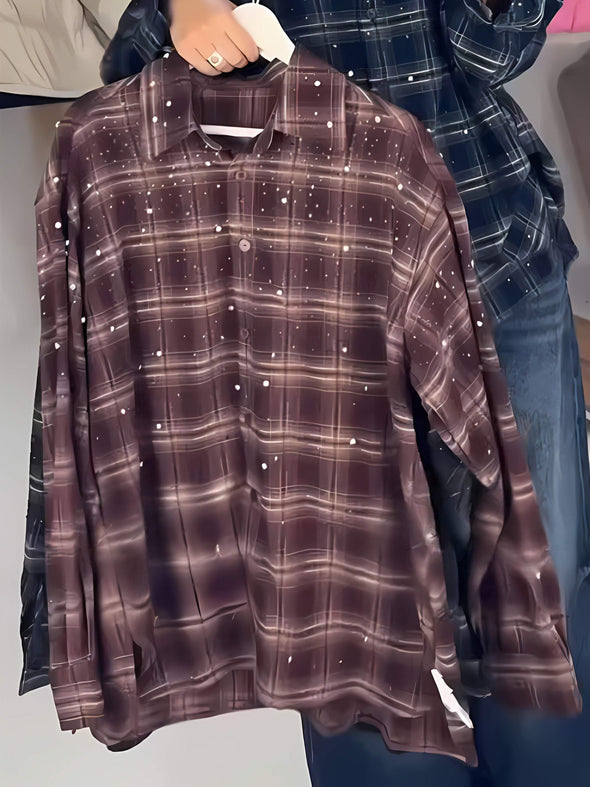 Women's Plaid Sequined Shirt