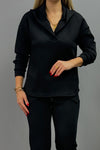 Women's casual and comfortable hooded v-neck suit