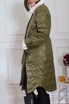 Women's round neck long down jacket