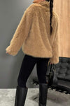 Women's Lapel Long Sleeve Faux Fur Coat