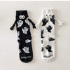 Ghost Halloween Couple Black and White Mid-tube Socks