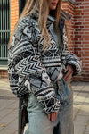 Woman Wear Ethnic Print Coats On Both Sides