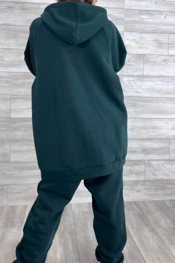 Women's Simple Long-sleeved Hoodies Two-piece Set