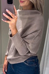 Women's High Collar Long Sleeve Casual Knitted Top