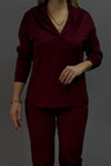 Women's casual and comfortable hooded v-neck suit