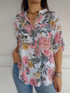 Women's V-neck Mid-sleeve Printed Shirt