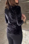 Women's V-neck Sequined Top