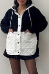 Women's Hooded Patchwork Plush Coat