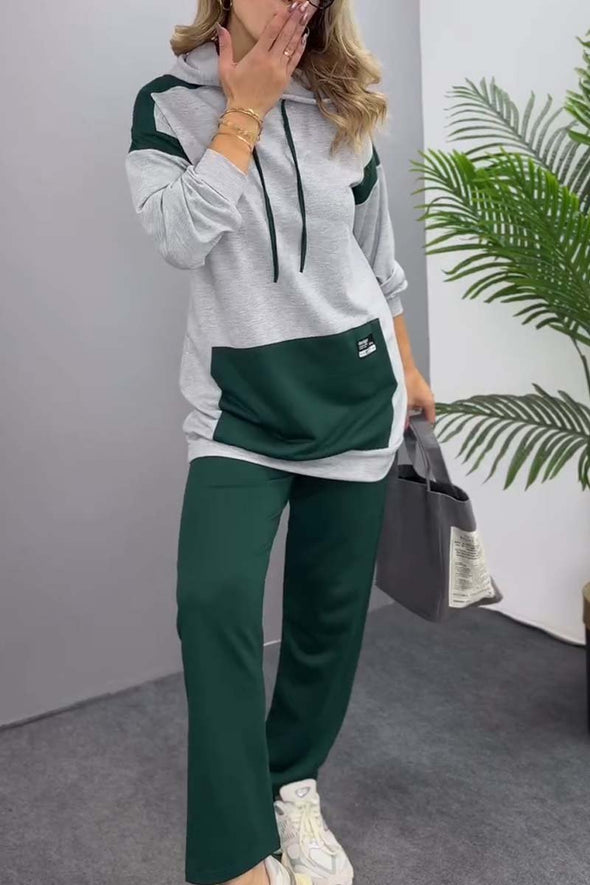 Women's Casual Contrast Color Sports Suit