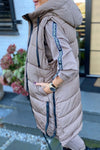 Women's casual mid-length hooded cotton coat