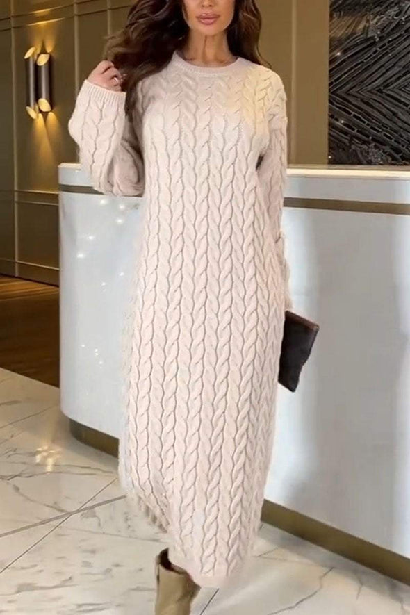 Women's Casual Solid Color Knit Dress