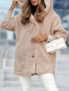 Women's Solid Color Hooded Plush Coat