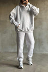 Women's Casual Hooded Loose Sweatshirt Two Piece Set