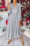 Women's Casual Solid Color V-Neck Sequin Dress