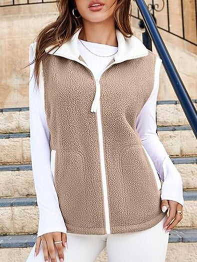 Women's Lapel Plush Vest