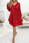 Ladies Casual Elegant V Neck Sequin Dress