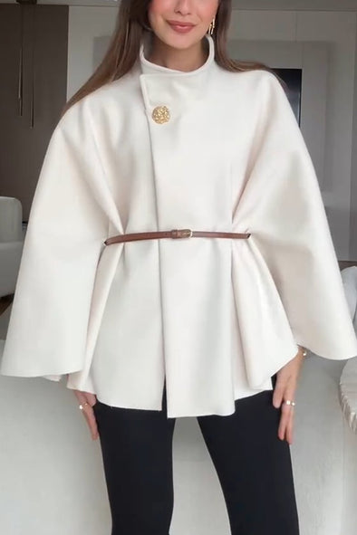 Woman Elegant Stand-up Collar Cape Style Coat