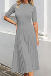 Women's Casual Solid Color Pleated Dress