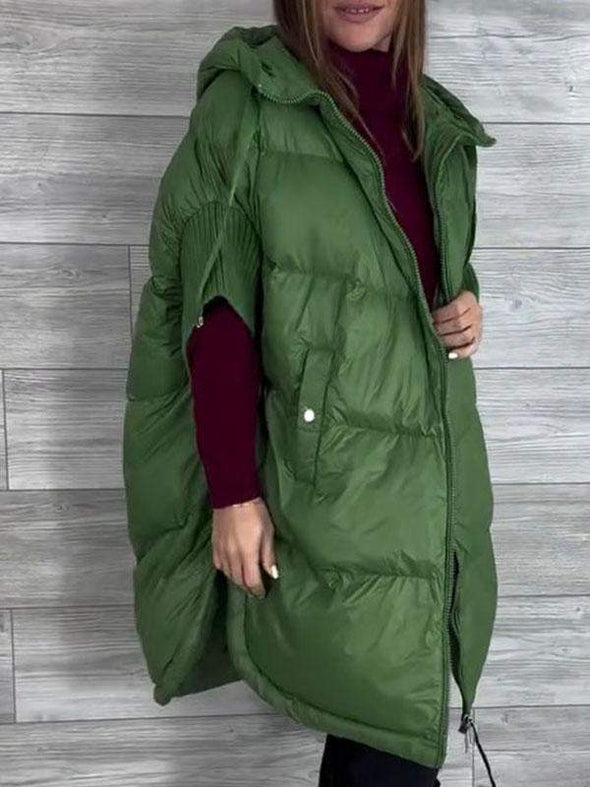 Women's Hooded Mid-sleeve Casual Cotton Coat