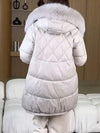 Women's Solid Color Fur Collar Hooded Cotton Coat