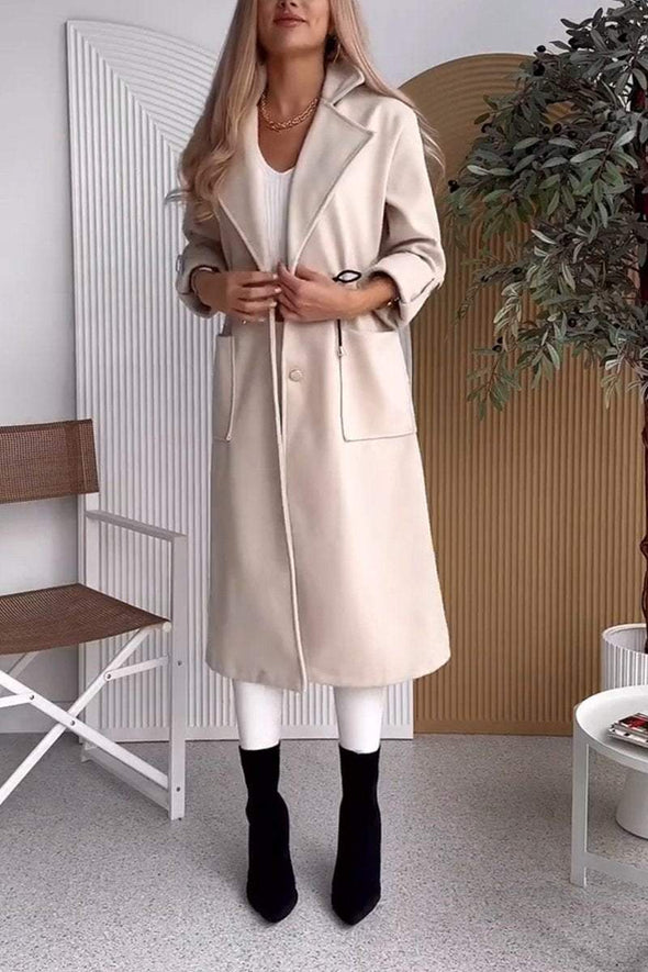 Women's Casual Lapel Long Waisted Jacket