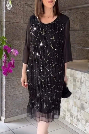 Women's Round Neck Sequined Dress