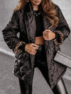 Women's Leopard Print Patchwork Lapel Coat