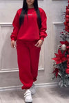 Women's casual round neck sports sweatshirt suit