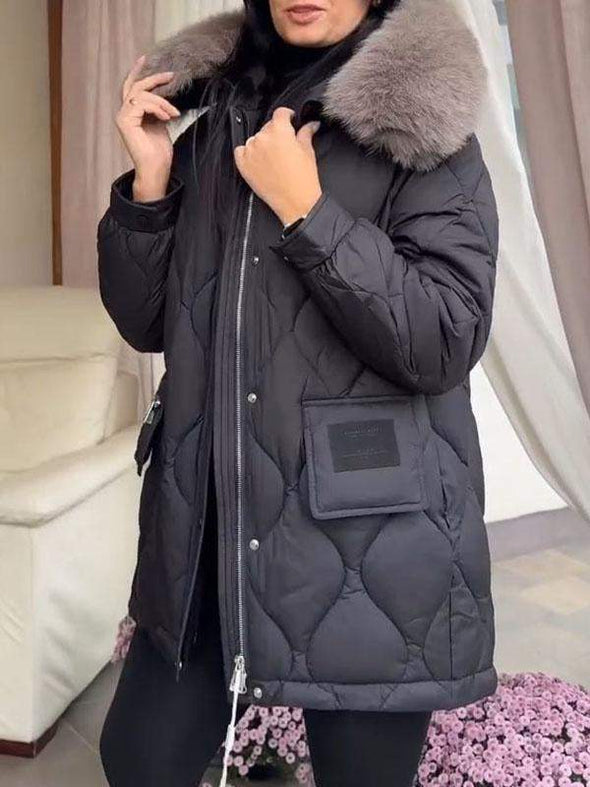 Women's Fur Collar Hooded Coat